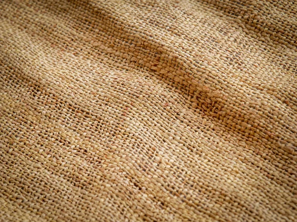 Nahaufnahme Von Braunem Sacktuch Textur Hintergrund Weicher Fokus — Stockfoto