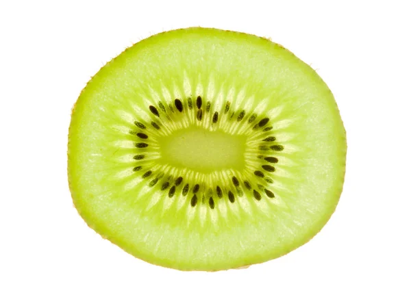 Snijdt Kiwi Fruit Geïsoleerd Witte Achtergrond — Stockfoto