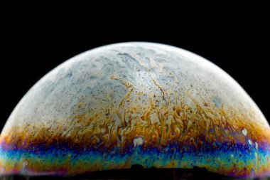 Yarım sabun köpük topu soyut arka plan yarım daire. Uzay ya da gezegenlerin kozmik modeli