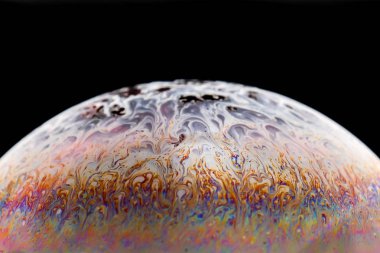 Yarım sabun köpük topu soyut arka plan yarım daire. Uzay ya da gezegenlerin kozmik modeli