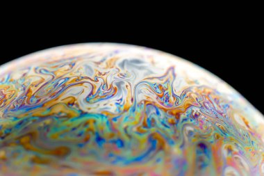 Yarım sabun köpük topu soyut arka plan yarım daire. Uzay ya da gezegenlerin kozmik modeli