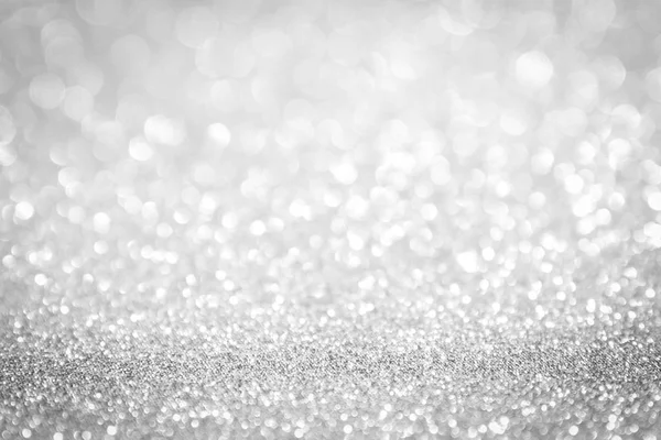 Abstract Background White Silver Lights Christmas Bokeh — Stock Photo, Image