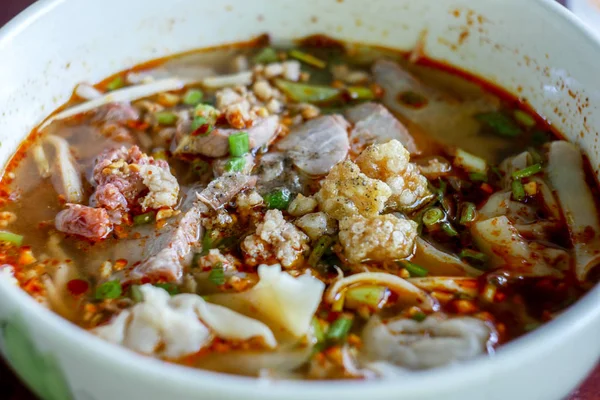 Kuay Tiew Comida Tailandesa Sopa Macarrão — Fotografia de Stock