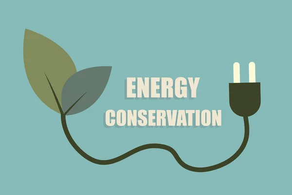 Pojęcie Ochrony Środowiska Oszczędność Energii Wyłączenie Światła Minimalistyczny Płaska Konstrukcja — Wektor stockowy