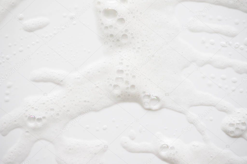 Abstract background white soapy foam texture. Shampoo foam with 