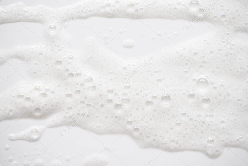 Abstract background white soapy foam texture. Shampoo foam with 