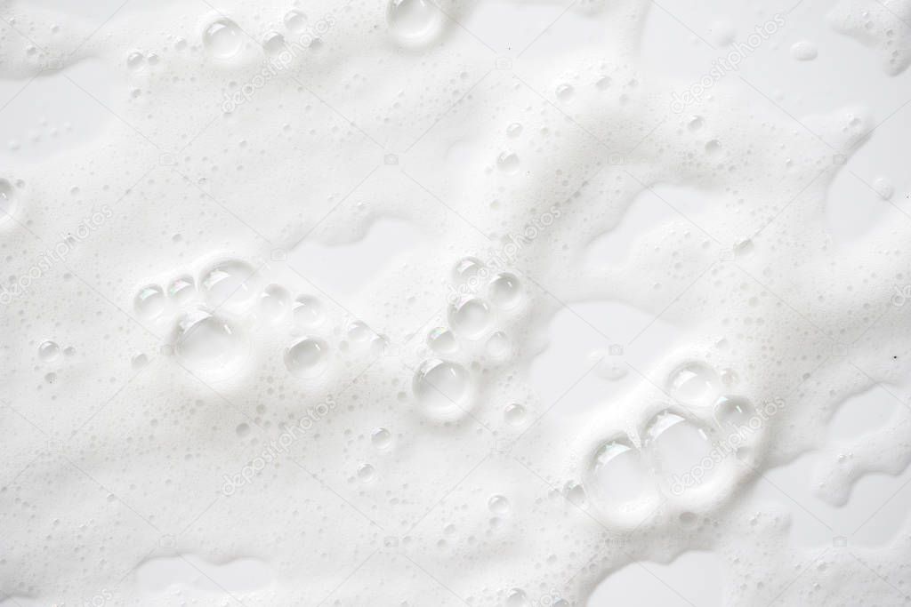 Abstract background white soapy foam texture. Shampoo foam with 