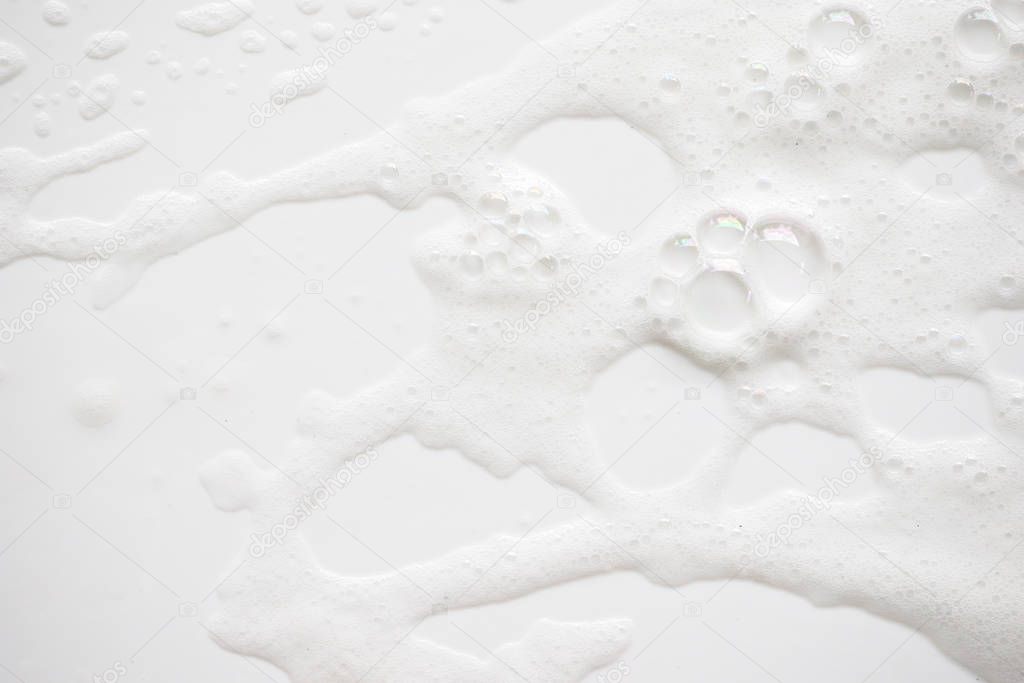 Abstract background white soapy foam texture. Shampoo foam with 