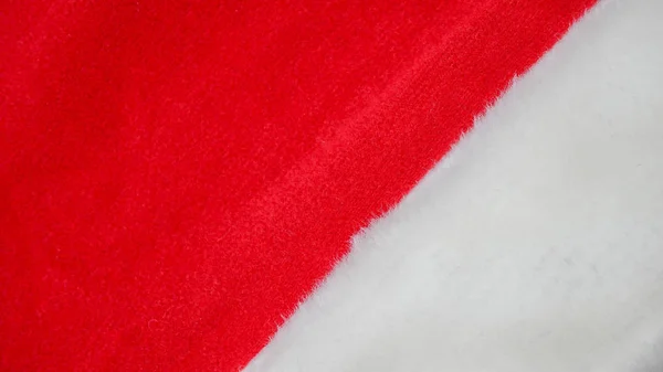 Rode en witte stof kerst achtergrond, rode doek en zachte wh — Stockfoto