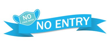 Yüz maskesi yok giriş işareti yok, ilaç sağlık Corona virüsü konsepti, covid-19 vektör çizimi