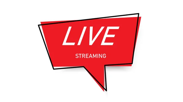 Live Streaming Logo Banner Wektor Design Button Ikona Live Streaming — Wektor stockowy