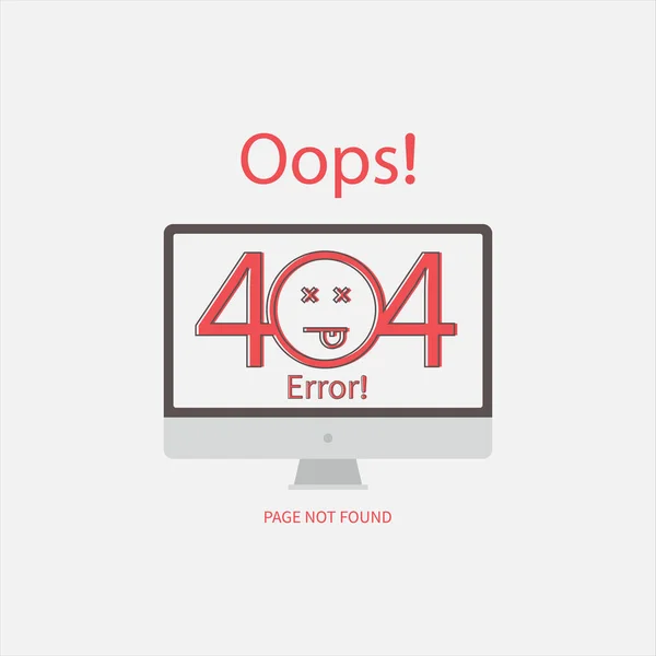 404 Error Page Found Lost Sorry Network Erro Concept Vector — Stock Vector