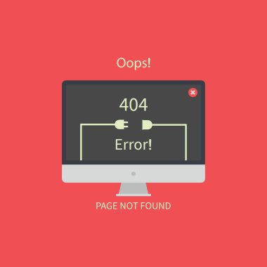 404 hata sayfası bulunamadı, kayıp, üzgünüm, ağ, hata konsepti, vektör illüstrasyon tasarımı