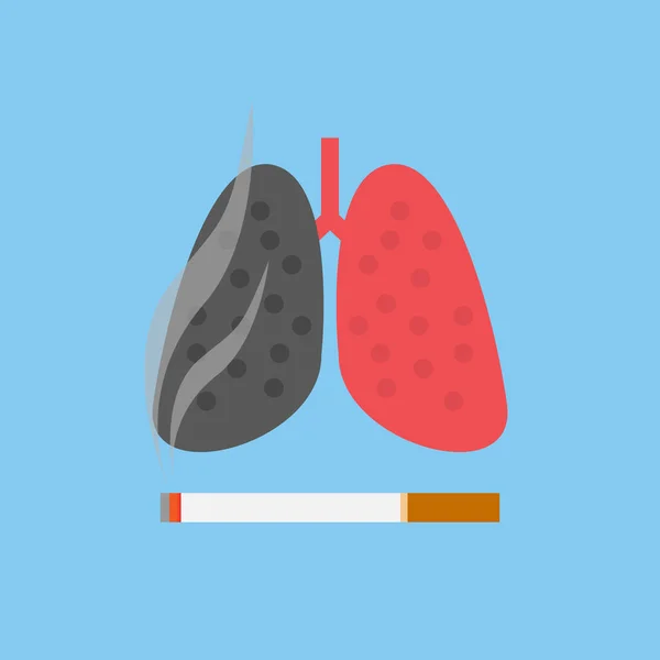 Hört Auf Für Die Lungen Rauchen Zigaretten Der Menschlichen Lunge — Stockvektor