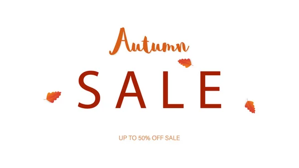 Autumn Sale Background Layout Decorate Leaves Shopping Sale Banner Autumn — Stock Vector