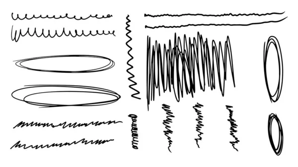 Ensemble Pinceaux Stylo Artistique Vectoriel Grunge Abstrait Coups Encre Grunge — Image vectorielle