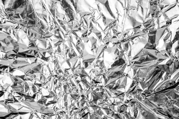 Aluminiumfolie Verfrommeld Zilveren Textuur Abstracte Achtergrond — Stockfoto