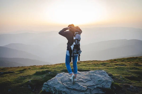 Hiker Girl in Mountain