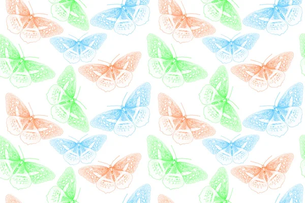 小さなバンドのヨーマン クラカケアザラシの Algia または Paduca クラカケアザラシ 蝶から作成されたシームレスな背景 — ストック写真