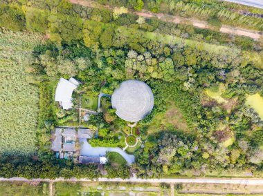Hava hayat böcek ormanda kamera drone görünümünden kubbe, Nakhon Pathom Eyaleti, Tayland