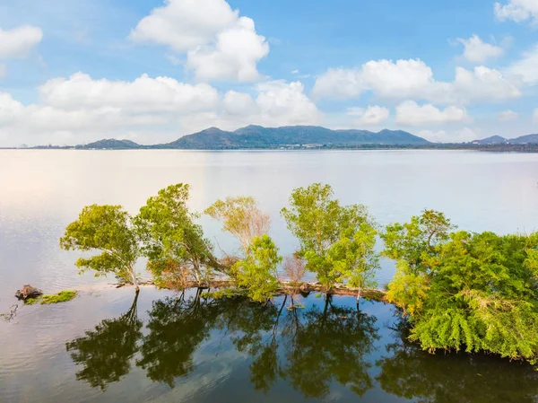 Luftaufnahme Von Der Kameradrohne Des Bang Pra Reservoirs Provinz Chonburi — Stockfoto