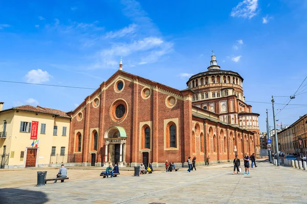 Milán Italia Abril 2018 Iglesia Convento Dominicano Santa Maria Delle Imagen De Stock