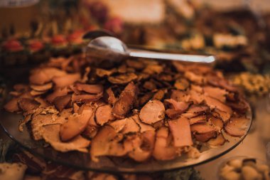Tatlı hamur işleri. Yemek servisi. Düğün doğum günü kavramı