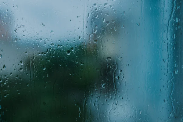 Drops of rain water on the glass — Stock Photo, Image