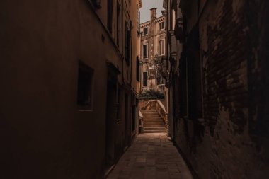 Venedik, İtalya dar sokaklarının mimarisi ve simgeleri