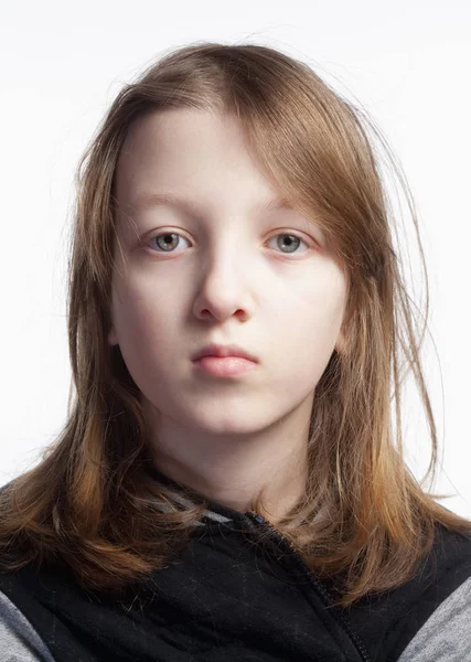 Портрет Хлопчика Довгим Волоссям — стокове фото