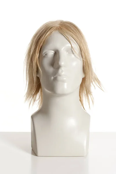 Mannequin Male Head Wig White — Stock Photo, Image
