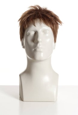 Beyaz peruk ile manken erkek baş