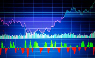İş başarı ve büyüme kavramı. Borsa iş grafik grafik dijital ekran üzerinde. Altın piyasası ve Ham Petrol Piyasası