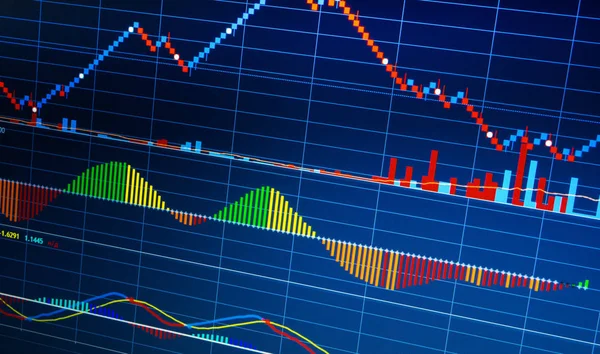 Business Analisi Delle Statistiche Finanziarie Visualizzate Sullo Schermo Concetto Dati — Foto Stock