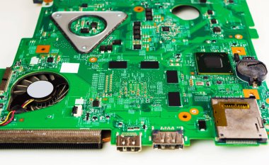 Yeşil baskılı devre kartı - Pcb makro çekim