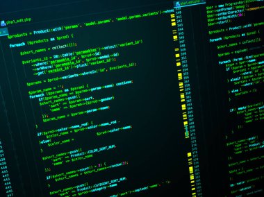 Php dili, mavi yeşil php satırlarda koyu arka plan kodlama kullanarak sitesinin geliştirme web