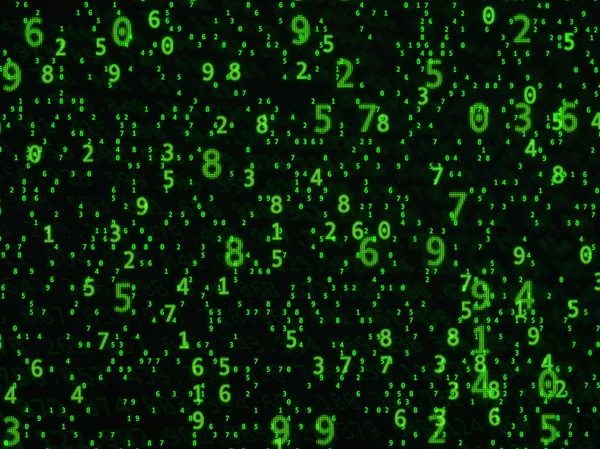 Τυχαίων Αριθμών Πράσινο Σκούρο Φόντο Συλλαμβάνονται Από Lcd — Φωτογραφία Αρχείου