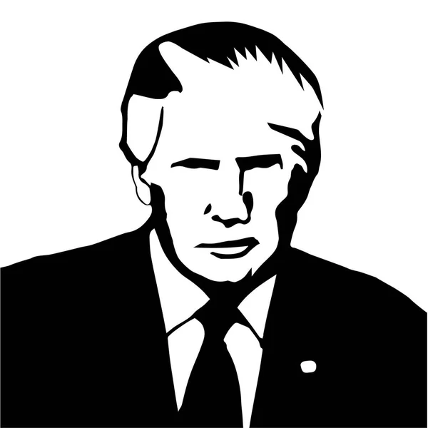 Donald Trump Comme Président Des États Unis Amérique Noir Blanc — Image vectorielle