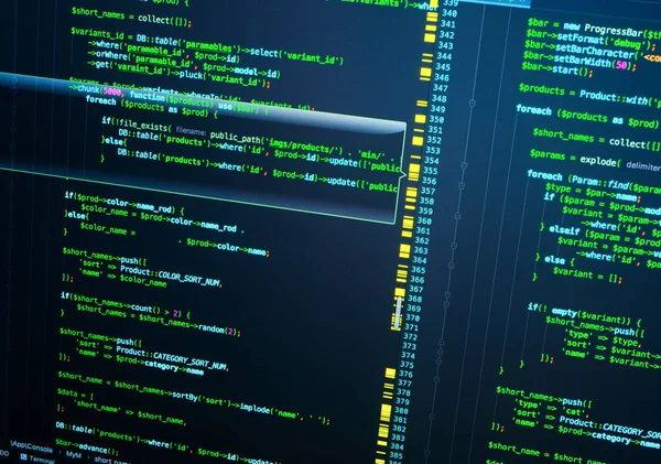 Php Код Екрані Дуже Крупним Планом Зелене Кодування Php Темно — стокове фото