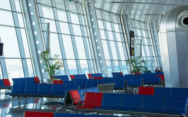 Аеропорт Інтер Залу Очікування Вильоту Лаунж Сучасного Терміналу Концепції — стокове фото