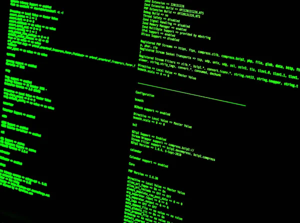 Grüner Code Der Kommandozeilenschnittstelle Unix Bash Shell — Stockfoto