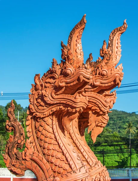 Dragons Close Wat Sila Ngu Red Temple Koh Samui Island — Stock Photo, Image