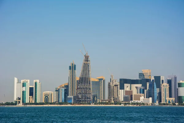 Stadsbilden Doha Downtown West Bay Qatar Mellanöstern — Stockfoto