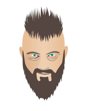Ragnar Lothbrok portresi beyaz izole, seri Vikingler