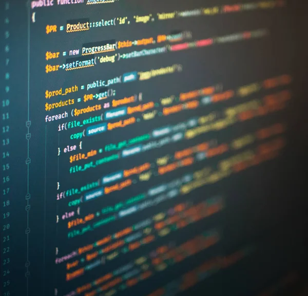 Computer engineering of web site in the code editor — Stock Photo, Image