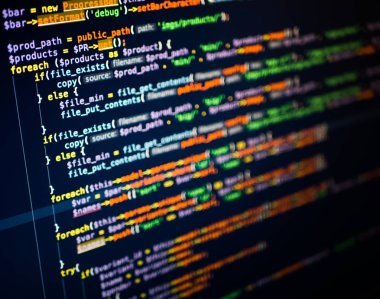 Lacivert arka planda Php kodu