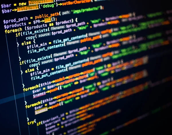 Lacivert arka planda Php kodu