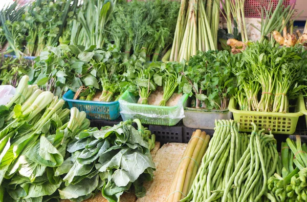 Greengrocery on sale at thai market — Stock Photo, Image