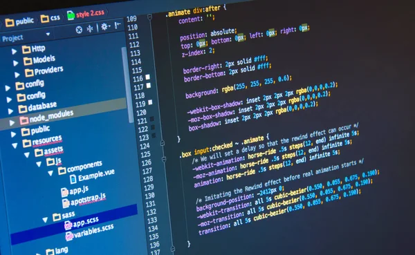 Css3-Code im Code-Editor erstellen — Stockfoto