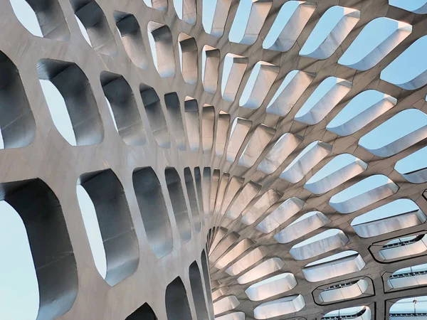 Double Curved Parametric Modern Architecture Canopy Pared Vuelve Hacia Tejado —  Fotos de Stock